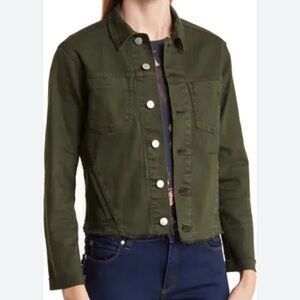 L’Agence Janelle raw cut slim denim jacket
